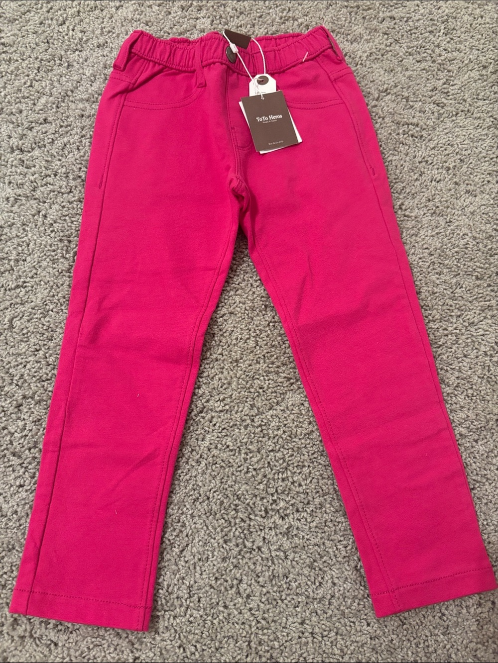 New! Toto Hero’s  Girls Hot Pink Stretch Knit Pants